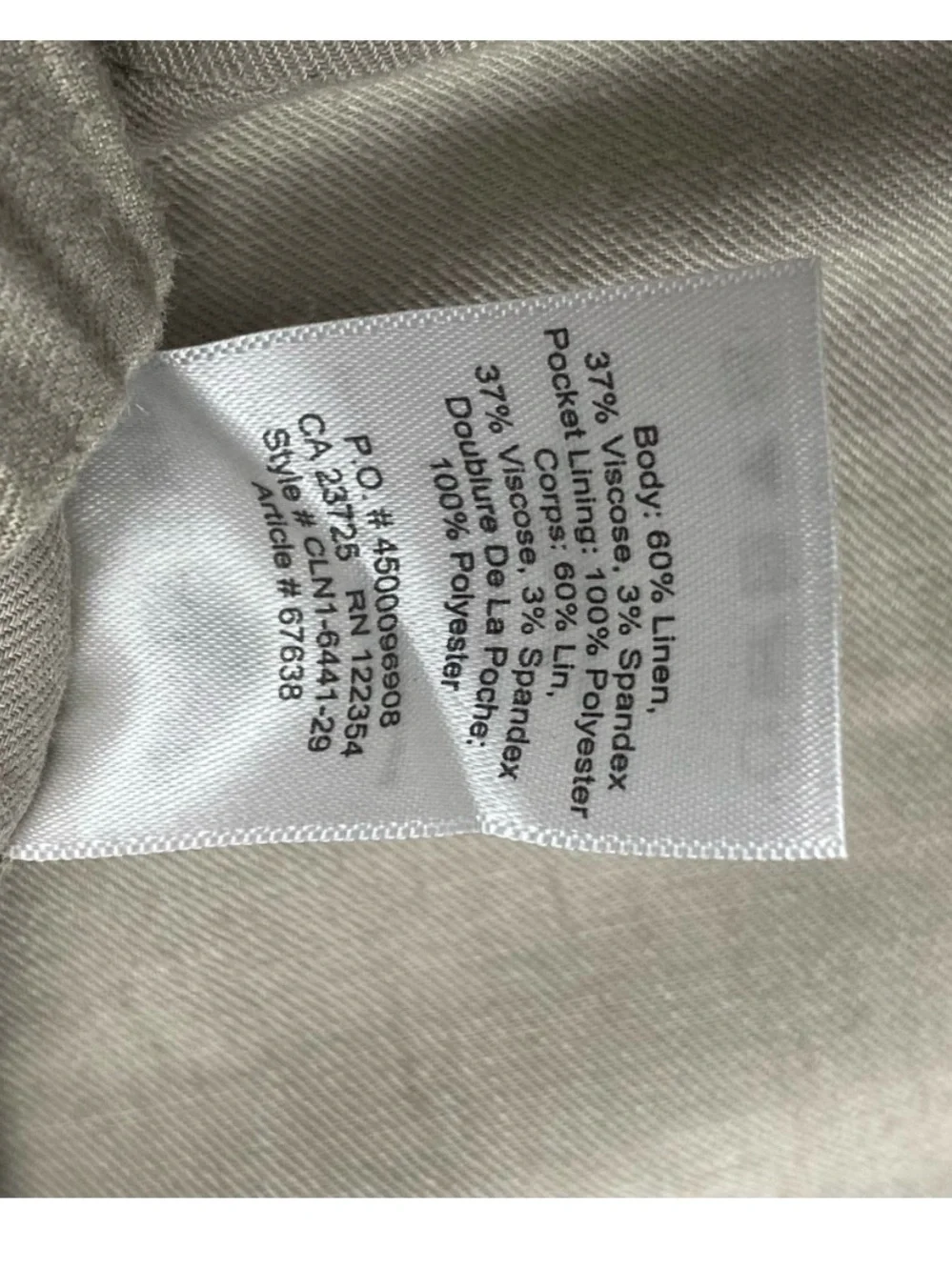BABATON Aritzia Dexter Linen Cropped Linen Dress Pants Sz XS Pull On